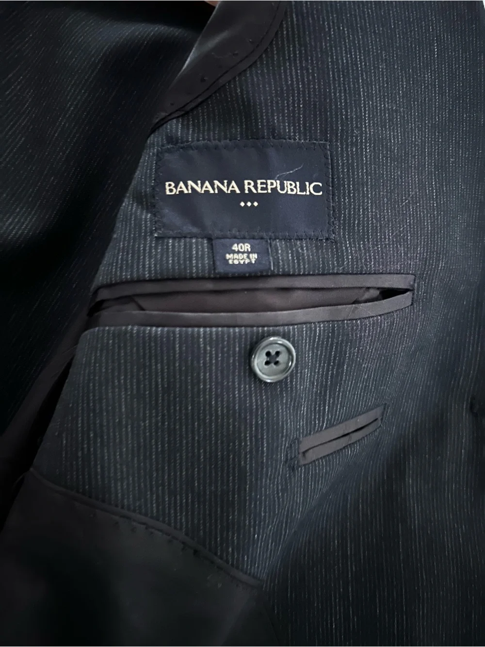 Banana Republic Navy Pinstripe Men's Blazer Jacket
